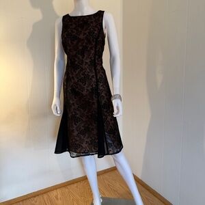 Danny & Nicole NY Retro-Inspired Black Lace Overlay Sleeveless Cocktail dress